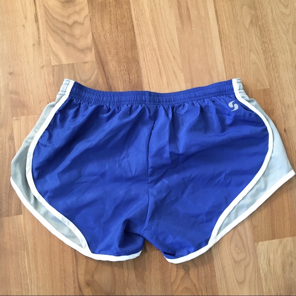 Blue and white Soffe sport shorts